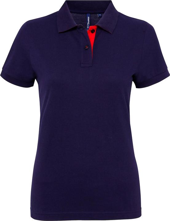 Asquith & Fox Kurzarm Kontrast Polo Shirt (M)