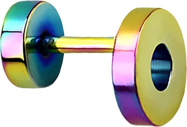 Star Piercing Fake Tunnel Ohrring farbig (Chirurgenstahl 316L, ohne Messing)