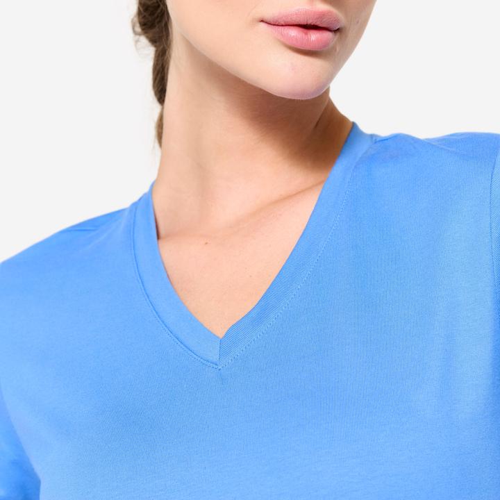 Actual product image Domyos T-Shirt Damen V-Ausschnitt Baumwolle - blau (S)