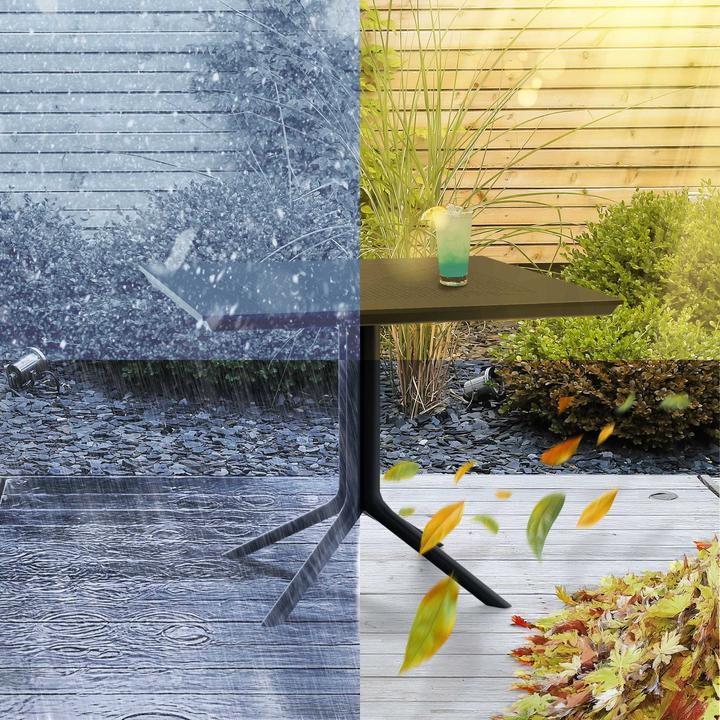 Image du produit CLP Table de jardin Lenval 80 x 80 cm robuste & résistante aux intempéries (80 cm)