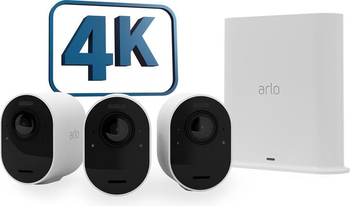 Image du produit Arlo Ultra 2 Spotlight, pack de 3 caméras, blanc (3840 x 2160 pixels)
