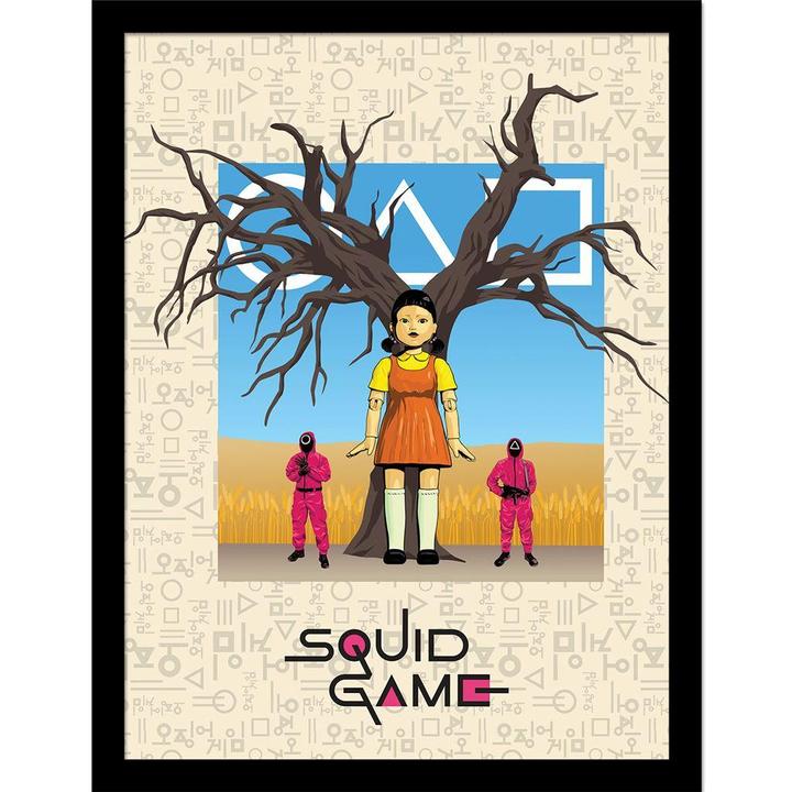 Produktbild Squid Game Gerahmtes Poster Red Light Green Light (40 x 30 cm)