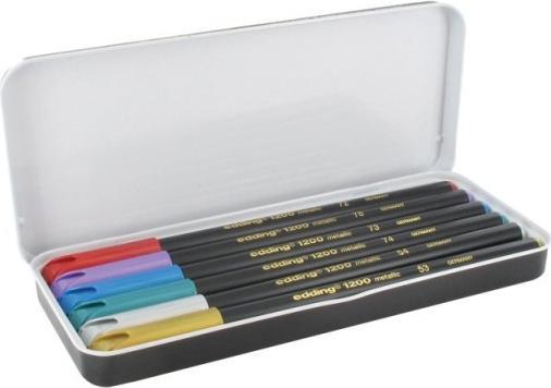 Produktbild Edding Fasermaler 1200 6er-Set (Silber, Violett, Grün, Gold, Blau, Rot, 6 x)