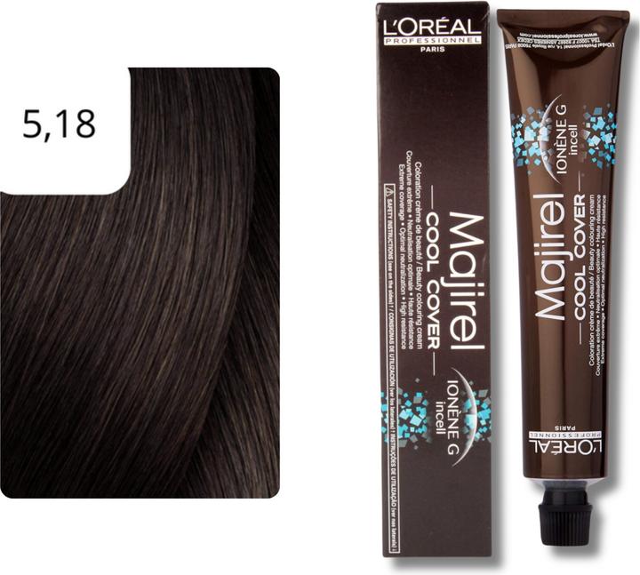 Produktbild L'Oréal Professionnel Majirel Cool Cover (5,18 Hellbraun Asch Mokka)