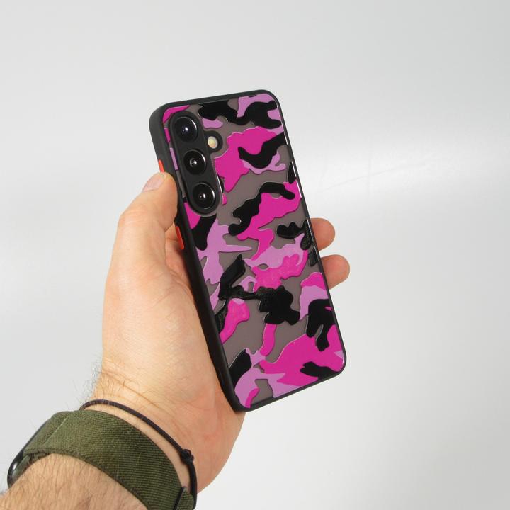 Produktbild PhoneLook Hülle Semi Transparent blurry Design Camouglage t (Samsung Galaxy S24)
