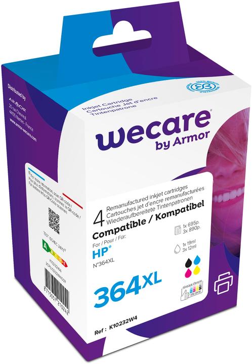 Actual product image Wecare Multipack 364XL rebuilt CMYBK N9J74AE e.g. HP PhotoS. D5460 19/3x12ml (M, C, Y)