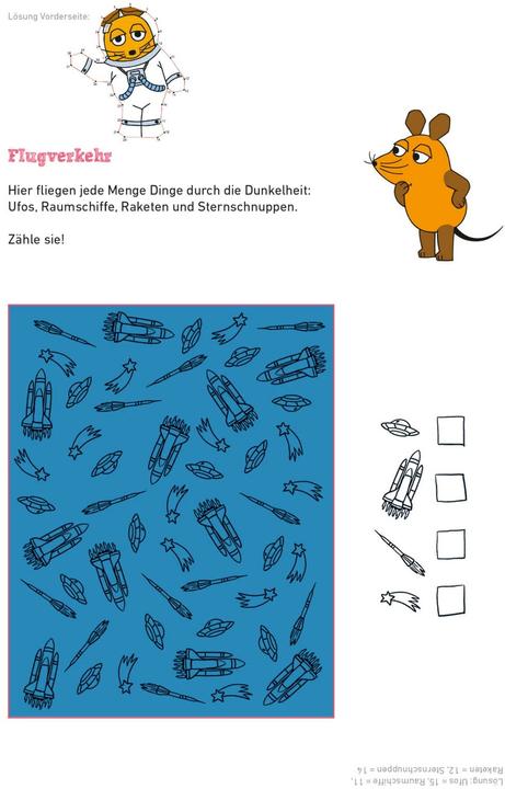 Produktbild Frag doch mal... die Maus: Mein Rätselblock mit der Maus - Weltraum (Deutsch, Christine Mildner, Meike Teichmann, 2023)