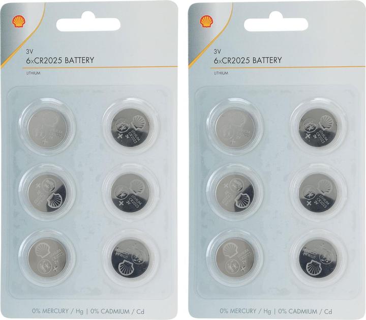 Rainx 12er-Set Lithium-Knopfzellen CR2025, 3 Volt, Shell (12 Stk., CR2025)