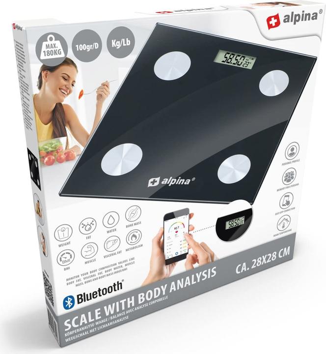 Immagine prodotto Alpina Garden Smart Waage mit Körperanalyse (180 kg)