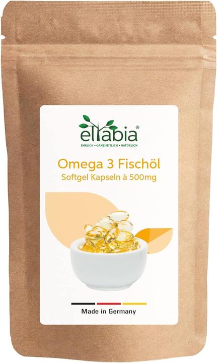 Eltabia Omega 3 Kapseln 500mg Fischöl hochdosiert 3000mg Tagesdosis mit 18% EPA & 12% DHA (100 Stück, Kapseln)