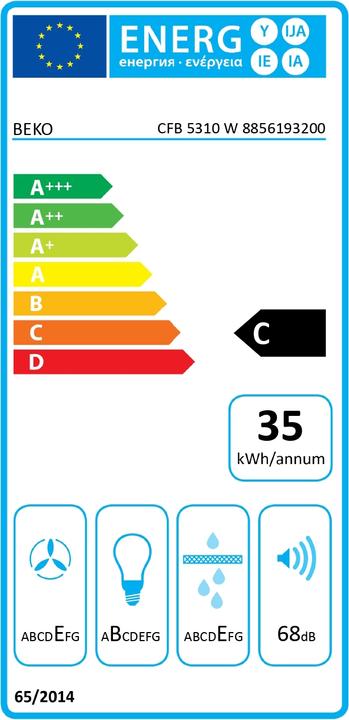 Energy Label Beko CFB 5310 W (Wall hood)