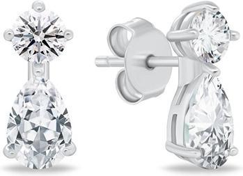 Brilio Silver - Silver earrings with clear zircons EA1133W