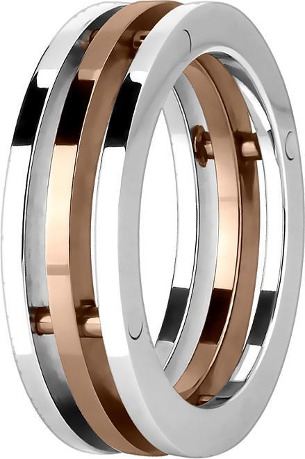Star Piercing Ring mit drei verbunden ringen rosegold (Chirurgenstahl 316L, ohne Messing)