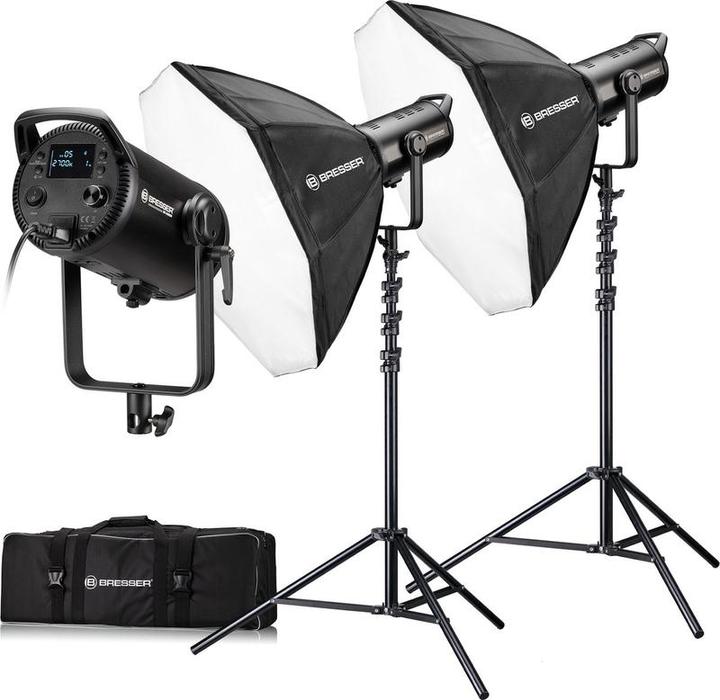 Image du produit Bresser Studiolamp - COB LED Light Duo Kit - BR-180 RGB - 2 x BR 180 RGB COB LED light - 2 x Octabox