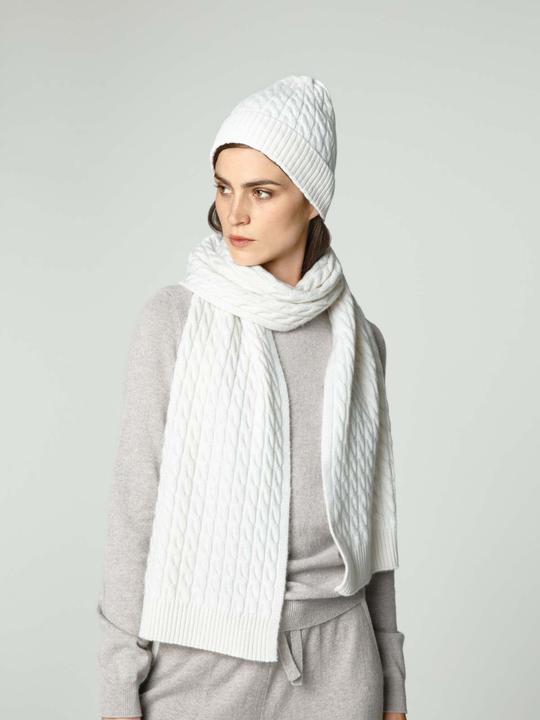 Image du produit Furnari Écharpe tricotée 100% cachemire - Blanc glacé