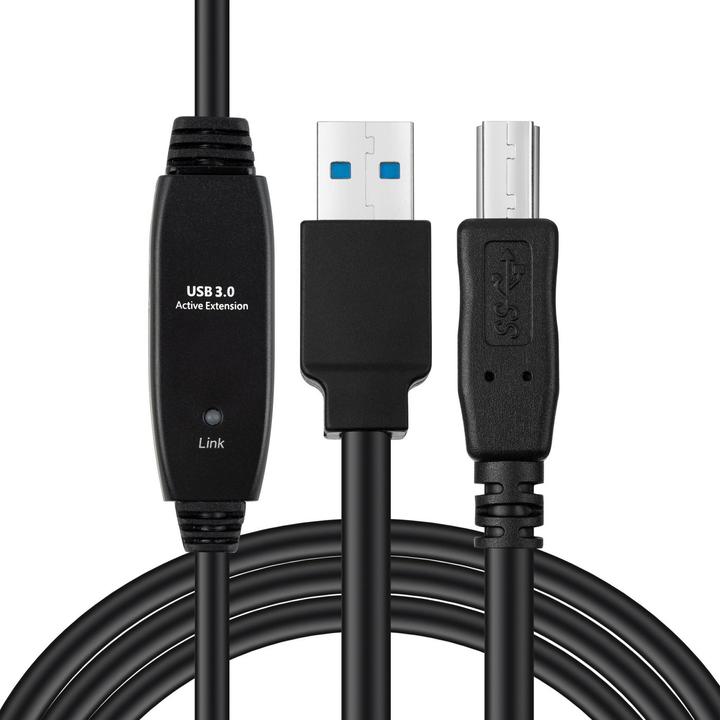 Actual product image MicroConnect Active USB3.0 A-B 10m M-M (10 m, USB 3.2 Gen 1)