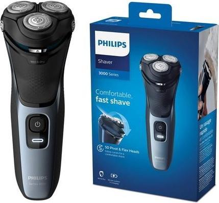 Produktbild Philips Series 3000 Elektrischer Nass- oder Trockenrasierer für Männer mit 5D Pivot & Flex Köpfen Glänzend