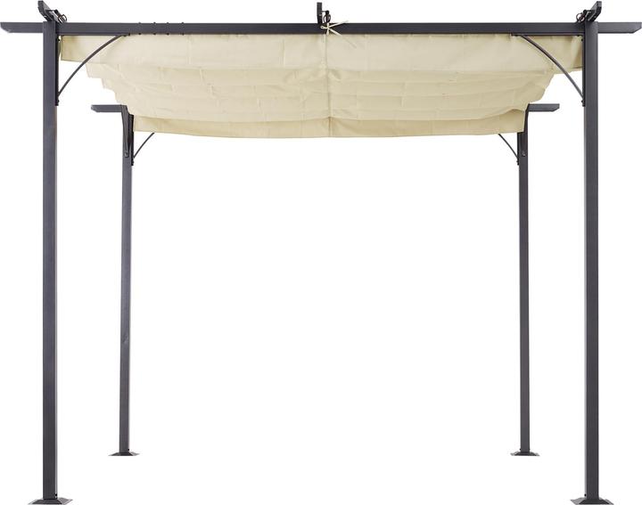 Produktbild Outsunny Pergola Pavillon 3 x 3 m mit Schiebedach, UV-Schutz Alu Beige (300 cm, 300 cm)