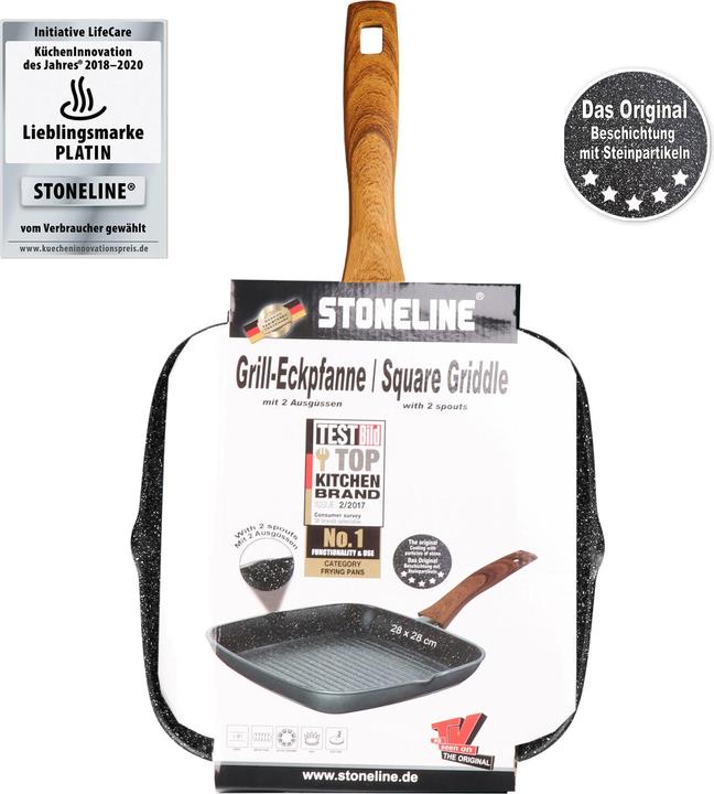Actual product image Stoneline back to nature (28 cm, Grill pan, Aluminium)
