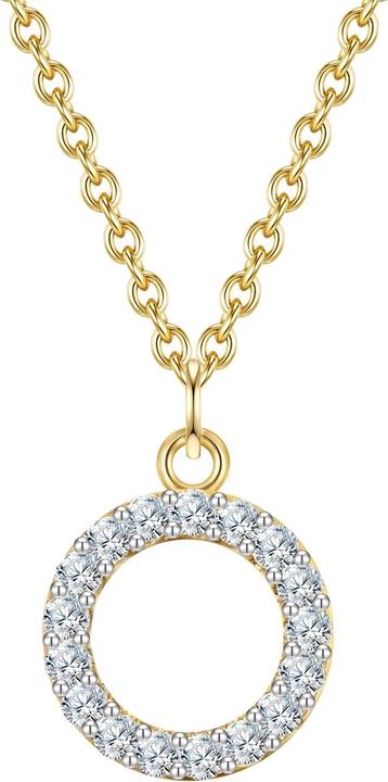 Immagine prodotto Glanzstücke München Lettera O da donna in argento sterling con zirconia cubica in oro giallo 45,0 cm di catena base + (Argento, 40 - 45 cm)