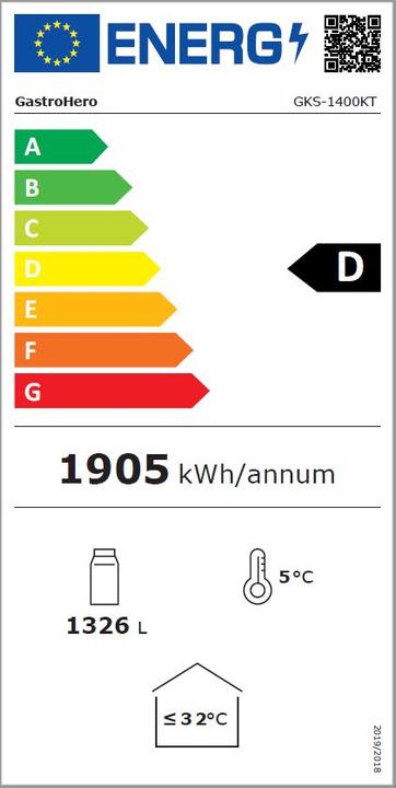 Energie-Label Gastro Hero Getränkekühlschränke PROFI mit Klapptüren