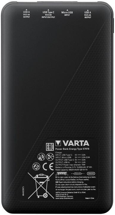Productafbeelding Varta Energy (10000 mAh, 15 W, 37 Wh)