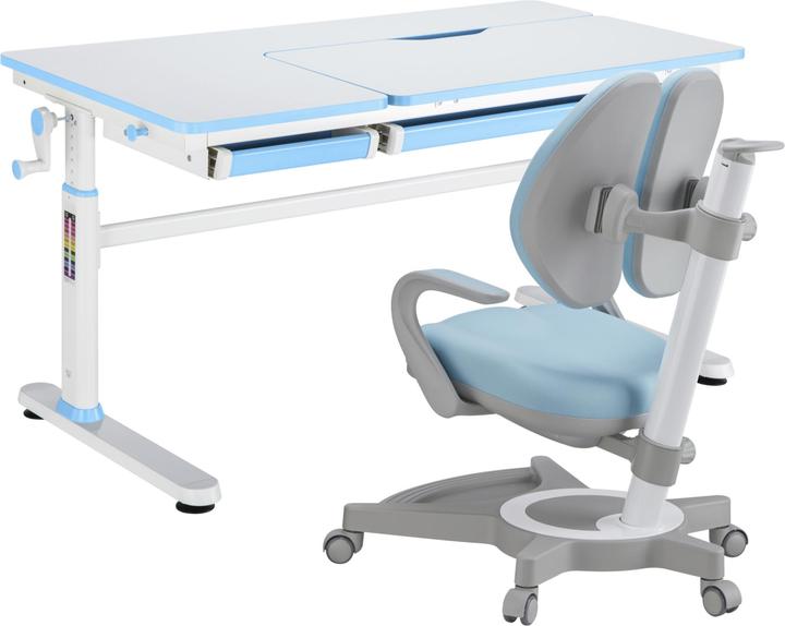 Actual product image En.Casa Kinderschreibtisch Sauda mit Kinderstuhl Blau (Kids table, High chair)