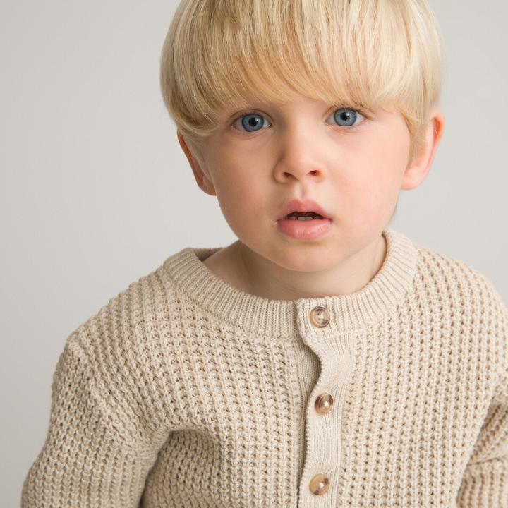 Actual product image La Redoute Collections Jumper with round neck and button placket (102)