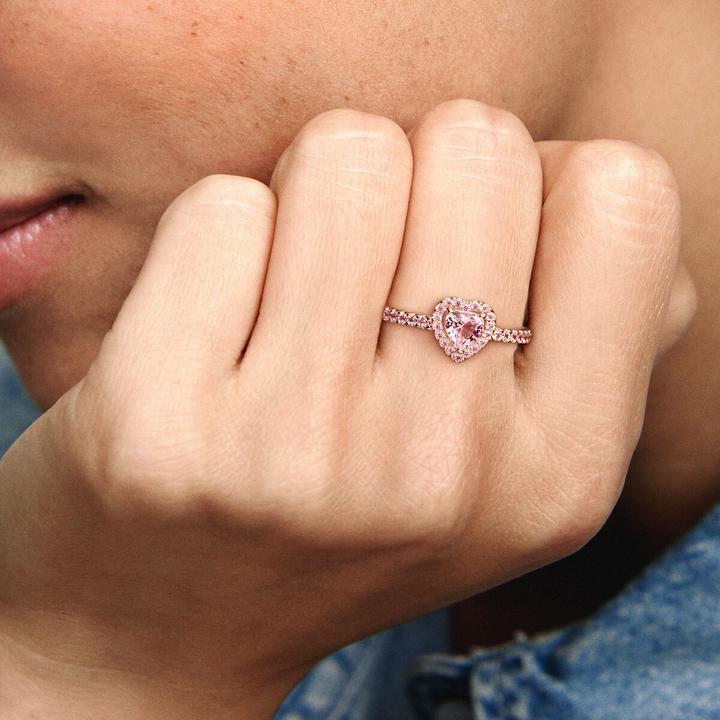 Immagine prodotto Pandora Anello a cuore scintillante in oro rosa 14k (56, 925 Argento)