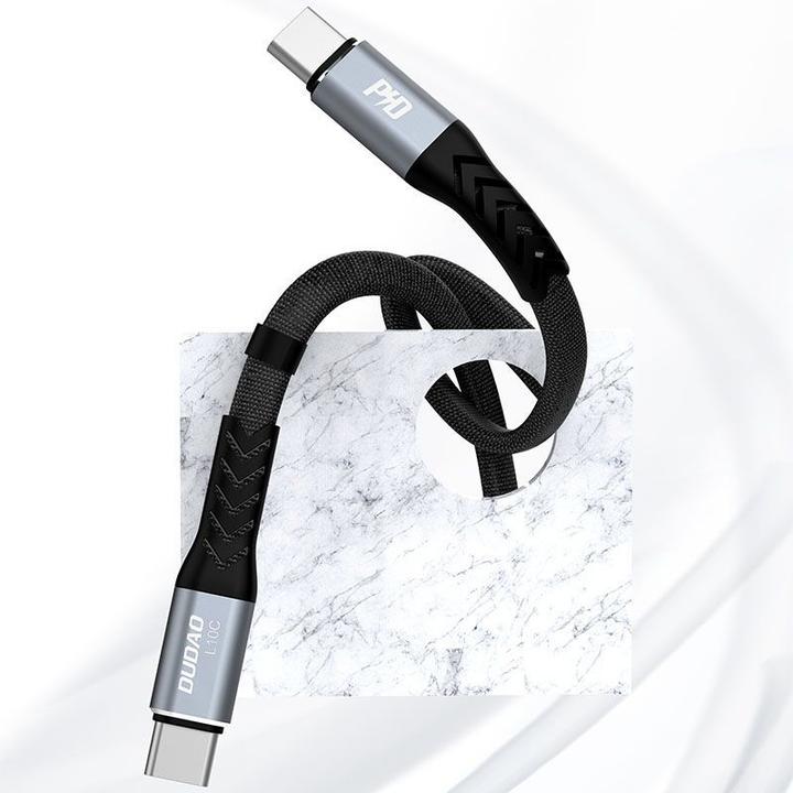 Dudao USB-C to USB-C 100W PD 0.23m cable (black) (0.23 m)
