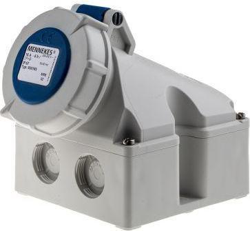 Produktbild Mennekes IP67 Blue Wall Mount 3P 25 ° Industrial Power Socket, Rated At 16A, 230 V