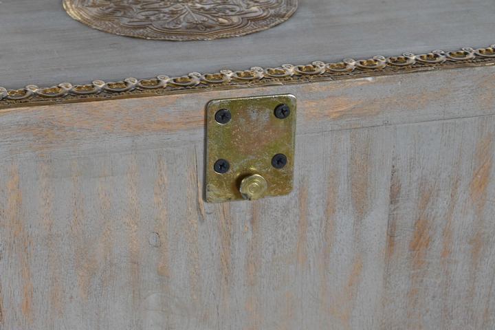 Image du produit DKD Home Decor Console Elephant White Grey Golden Brass Mango wood 80 x 30 x 96 cm