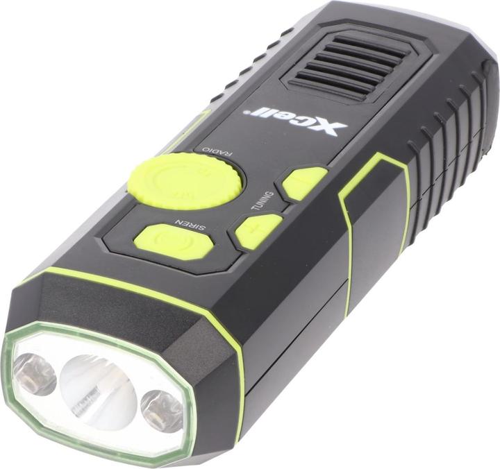 Produktbild XCell Dynamo Taschenlampe mit FM Radio, Alarm und Powerbank-Funktion (30 lm)
