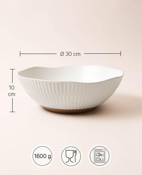 Immagine prodotto Esmée Grande ciotola/piatto in ceramica con bordo ondulato, Ø 30 x H 10 cm