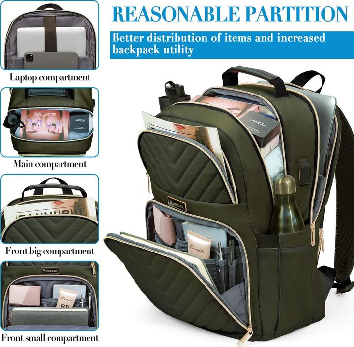 Produktbild Only-Bags.Store Schulrucksack Teenager mit USB-Ladeanschluss, Laptop-Rucksack Stylish Daypack Wasserdicht für die