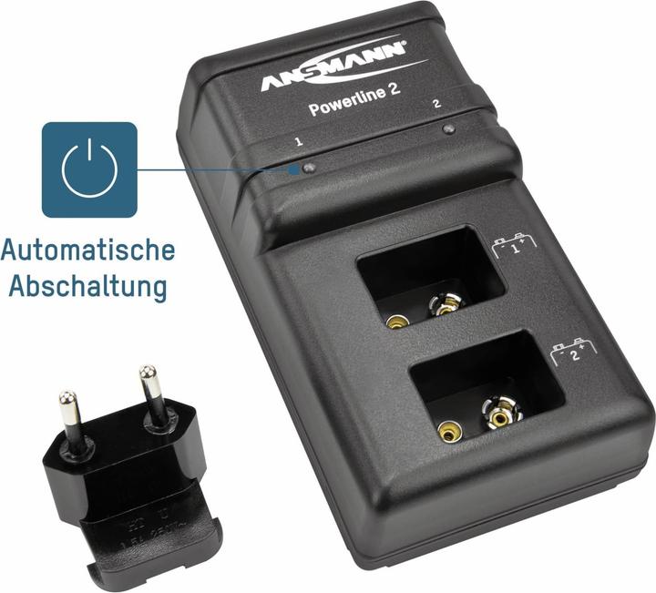 Ansmann Stromleitung 2 (1 Stk., 9V Block, Ladegerät ohne Akku)