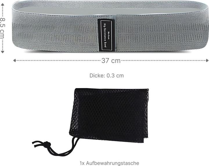 Image du produit Hermex Hip-Resistance-Band Booty-Band Glute-Band Bande de fitness Bande d'entraînement (0.37 m, Léger)