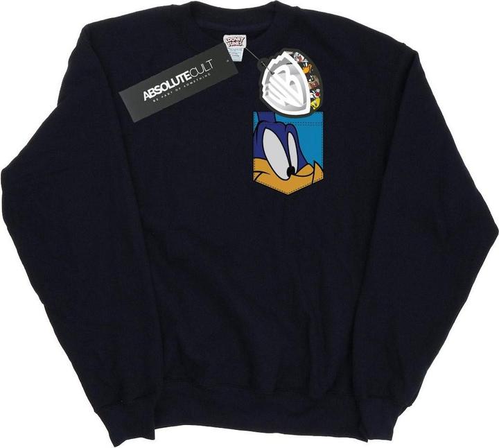 Looney Tunes Road Runner Face Faux Pocket Sweatshirt (S)