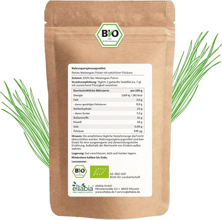 Immagine prodotto Eltabia Polvere di erba di grano biologica (Polvere, 100 g)