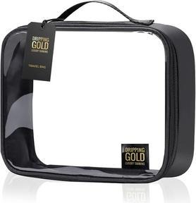 Actual product image Sosu Dripping Gold Transparent Travel Bag Waterproof Cosmetic Bag for Make-Up
