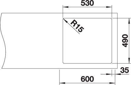 Produktbild Blanco Andano 500-IF/A (Aufsatzspülbecken, 50 cm, 54 cm)