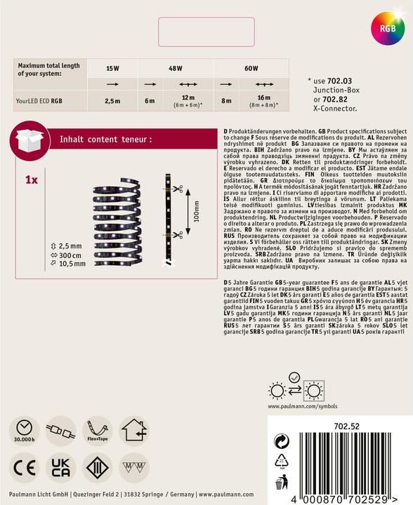 Productafbeelding Paulmann Jouw LED Eco (RGB, 300 cm, Interieur)