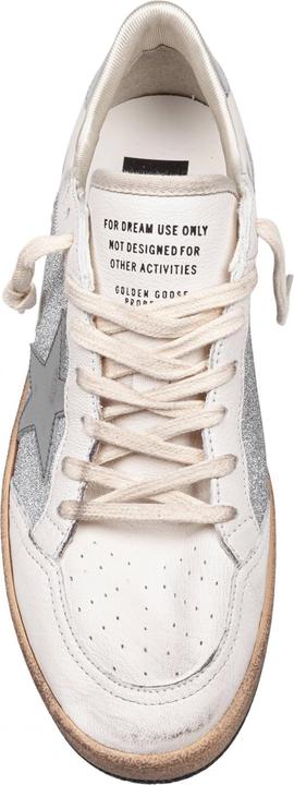 Actual product image Golden Goose ballstar in nappa and glitter natural and silver color (39)