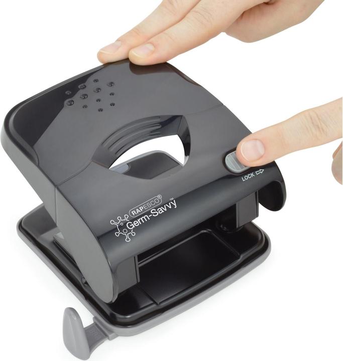 Immagine prodotto Rapesco X5-40ps ECO Less Effort 2-fold hole punch, con protezione antibatterica Germ-Savvy (nero)