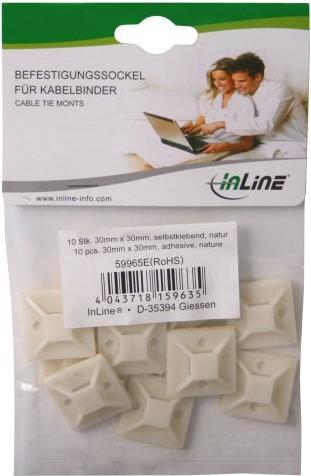 Produktbild InLine Befestigungssockel für Kabelbinder (Befestigungsschlaufen, 30 mm, 10 Stk.)