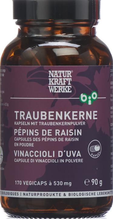Produktbild NaturKraftWerke Traubenkerne Vegicaps à 530mg Bio/kbA Kaps (170 Stück, Kapseln, 300 g)