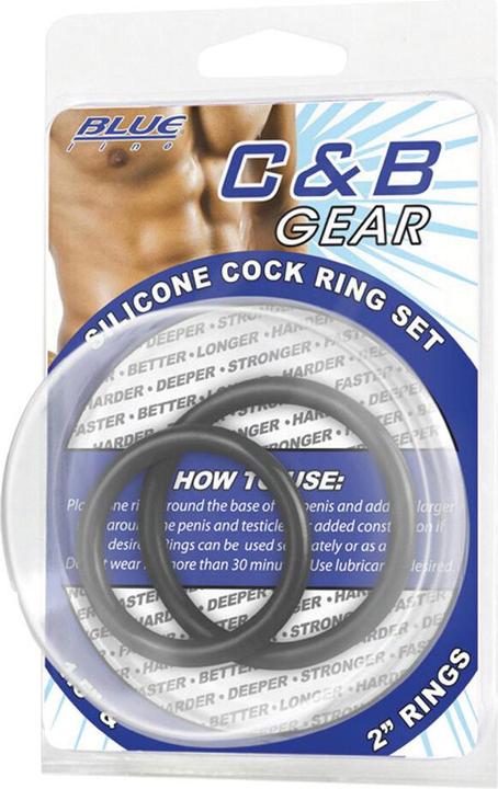 Blue Line C&B GEAR Silicone Cock Ring Set - Black