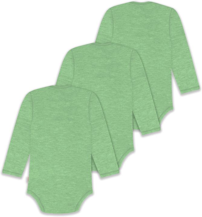 Actual product image Normani 3-pack baby merino bodysuit long sleeve "Auckland" - 9379 (74)