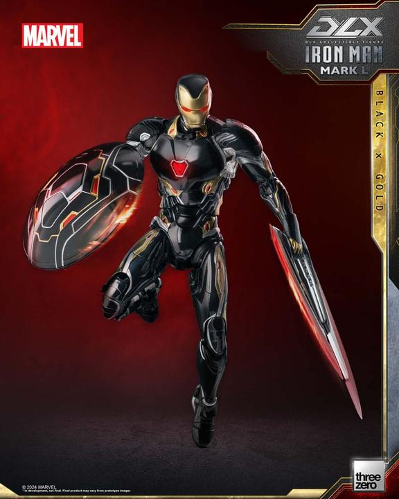 Produktbild ThreeZero Infinity Saga DLX Actionfigur 1/12 Iron Man Mark 50 (Black X Gold) 17 cm