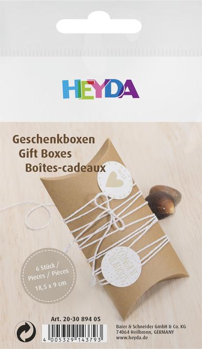 Produktbild Heyda Geschenkschachtel 90 x 125 mm 6 Stück, Nature (Geschenkbox, 6 x)